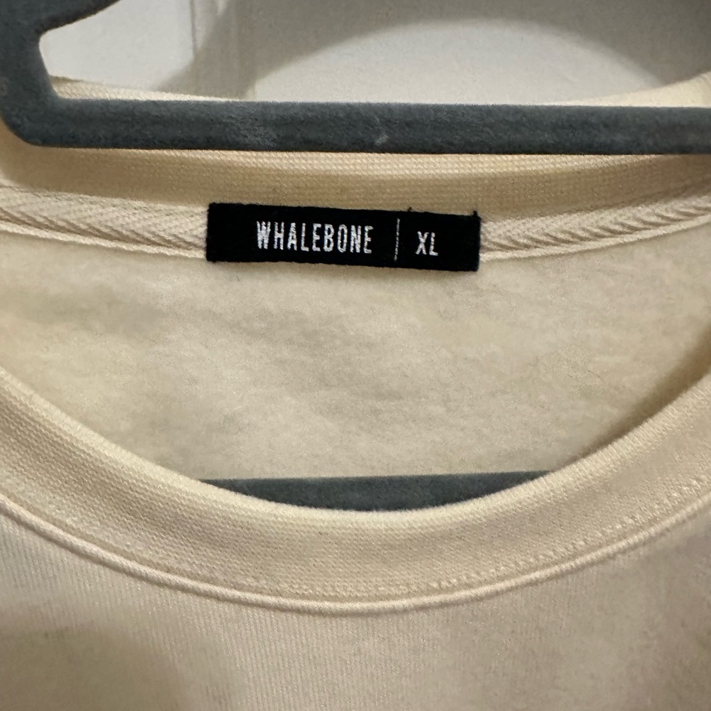 Men's Cream Whalebone Surf Pullover Crewneck Sweatshirt - Picture 3 of 5